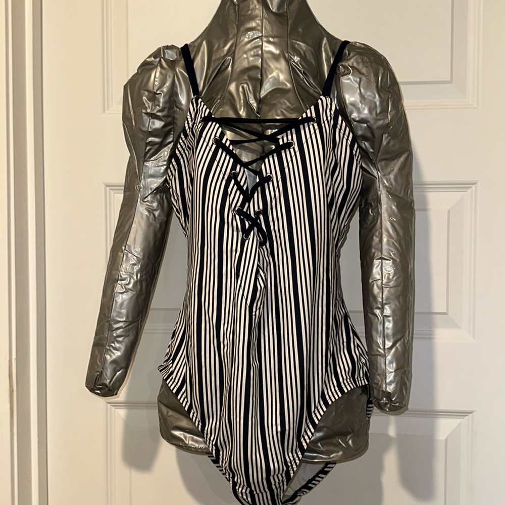 Navy/white one piece, good condition